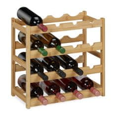 Northix Bambusov stalak za vino za 16 boca prirodni dizajn