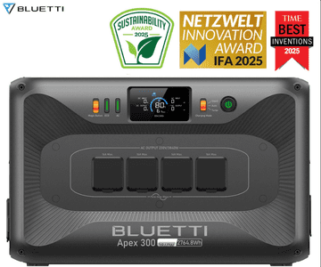 BLUETTI Prijenosna stanica za punjenje APEX 300, snaga 3840 W, baterija 2764 Wh, crna
