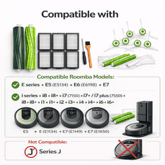 HOME & MARKER® Komplet zamjenskih dijelova za Roomba E i I seriju – filteri, bočne i valjkaste četke | IFRESH