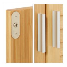 Northix Kupaonski ormarić bambus s vratima s letvicama otporan na vlagu