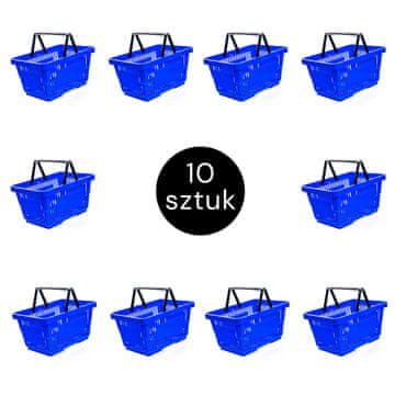 Košara za kupovinu V-22 cm D-30 cm Š-43 cm Kapacitet 22L plava (set od 10) N