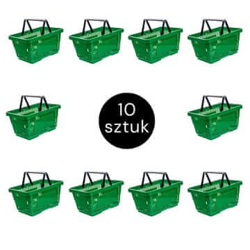 Košara za kupovinu V-22 cm D-30 cm Š-43 cm zelena (set od 10) N
