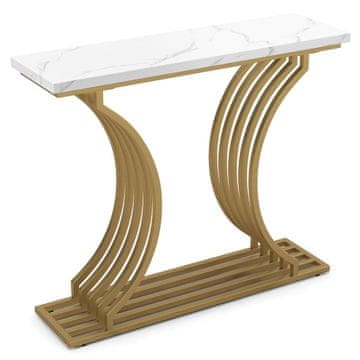 Northix Konzolni stolić imitacija mramora metalne noge 100 cm