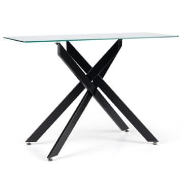 Northix Konzolni stolić kaljeno staklo metalne noge 115 cm