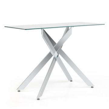 Northix Konzolni stolić kaljeno staklo metalni okvir 115 cm