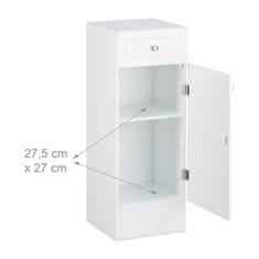 Northix Drveni kupaonski ormarić s ladicom i 2 police bijeli kompaktnog dizajna