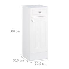 Northix Drveni kupaonski ormarić s ladicom i 2 police bijeli kompaktnog dizajna