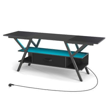 Northix TV stalak 65" s LED svjetlima i utičnicama 140x40x54 cm