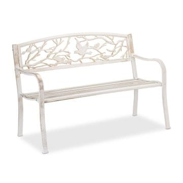 Northix Vrtna klupa u dizajnu ptica drvo i metal nosivost 250 kg