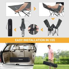 KingCamp Veliki sklopivi kamp krevet za velika opterećenja