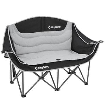 KingCamp Dvostruka kamping stolica CANNA C20 Loveseat, crno-siva