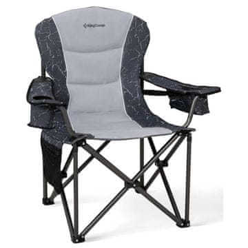 KingCamp Velika sklopiva stolica JUNIPER C10 s podesivom lumbalnom potporom, siva