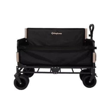 KingCamp Sklopiva transportna kolica Super Wagon KC2550 s mogućnošću sjedenja, crna