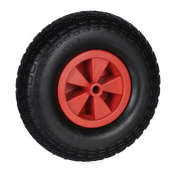 Northix Kotač za kolica 4.00-6" – crna/crvena, puna guma, otporan na probijanje