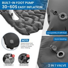 KingCamp DELUXE 10 zračni madrac za jednu osobu, sivi