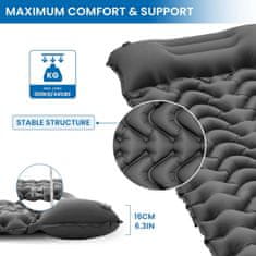 KingCamp DELUXE 10 zračni madrac za jednu osobu, sivi