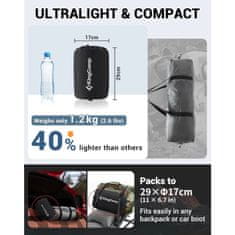 KingCamp Classic Light samonapuhavajuća podloga za spavanje s jastukom – L, tamno siva