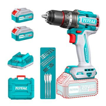 Total One-Stop Tools Kompaktna bezčetkična akumulatorska bušilica 2000prm/96Nm/P20S/ INDUSTRIAL (SET Baterija 2x4Ah, Punjač, Kovčeg) (TIDLI20968E)