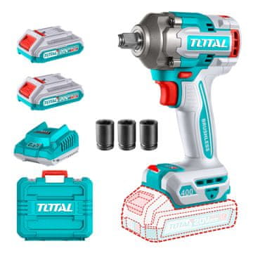 Total One-Stop Tools Akumulatorski udarni ključ 400Nm/1/2"/ INDUSTRIAL (SET Baterija 2x2Ah, Punjač, Kovčeg) (TIWLI2040E)