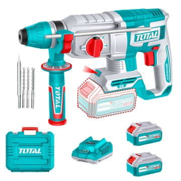 Total One-Stop Tools Akumulatorski rotacijski čekić 26mm/ SDS Plus/5000bpm/2,5J/ INDUSTRIAL (SET Baterija 2x4Ah, Punjač, Kovčeg) (TRHLI202682E)