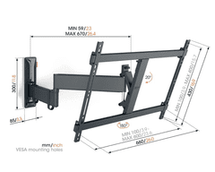 Vogels TVM3643, zidni nosač za ekrane od 40"-77", nagib do 20° pomak 180°, 35kg