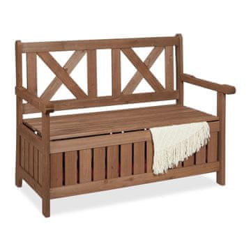 Northix Vrtna klupa s prostorom za pohranu 2 osobe smreka prirodna završna obrada