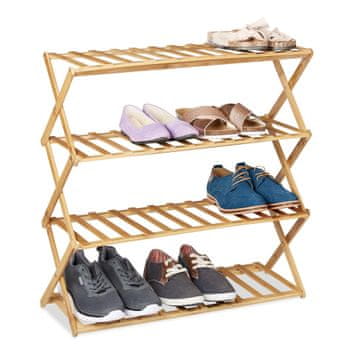 Northix Sklopiva bambusova polica za čevlje s kapaciteto do 12 parov