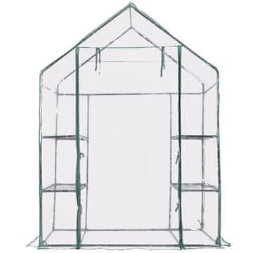 Northix Staklenik s policama 143x73x195 cm PVC pokrov i čelični okvir