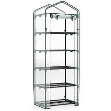 Northix Mini staklenik 69x48x190 cm 5 polica PE pokrov i rolo vrata