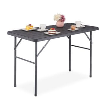 Northix Kvadratni vrtni stol u drvenom izgledu za 4 osobe