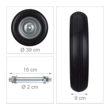 Northix Kotač kolica 4.80/4.00-8 – PU guma s osovinom i čeličnim naplatkom