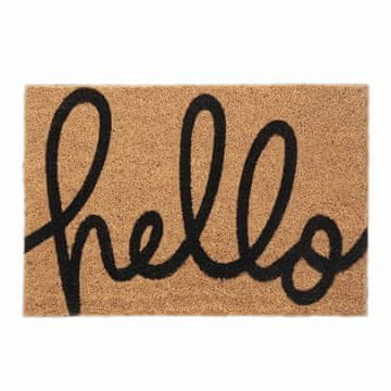 Northix Otirač za vrata od kokosovih vlakana "hello", ekološki prihvatljiv, PVC donja strana, prirodna boja