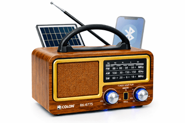 Farrot Retro Solarni Bluetooth Radio AM/FM – Prijenosni Camping Radio s USB-C, MP3 Player (USB/TF), LED Svjetiljka, Bežični Zvučnik za Kampiranje, Putovanja i Hitne Situacije