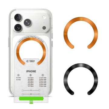 Tech-protect Magnetic magnetski prsten za MagSafe 2kom, crni / narančasti