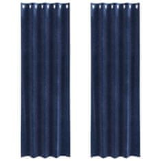 Vidaxl Zavjese za zamračivanje 2 pcs Tamno plava 140 x 260 cm Baršun