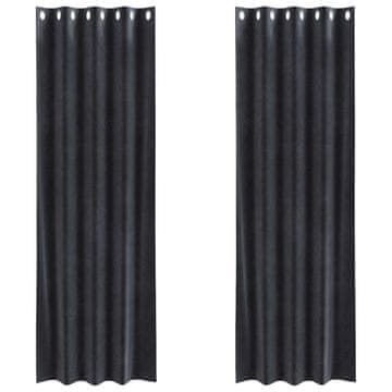 Vidaxl Zavjese za zamračivanje 2 pcs Tamno siva 140 x 245 cm Baršun