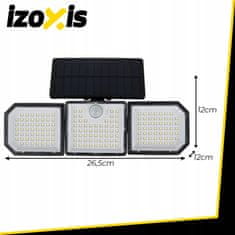 Izoksis 167 LED solarna lampa 500lm sa senzorom pokreta 1800mAh IP65 6000-6500K