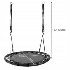 Malatec Viseća dječja ljuljačka-kružno gnijezdo 100 cm do 150 kg crna
