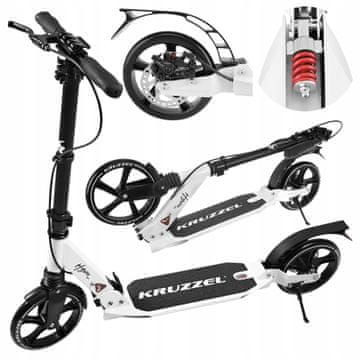 Kruzzel Aluminijske sklopive disk kočnice za skuter do 100 kg, 200 mm, Hyperion bijela