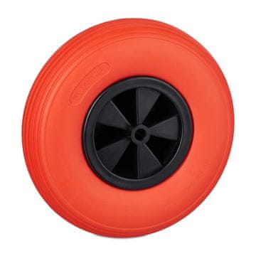 Northix Kotač za kolica 3.50-6 PU guma rdeča s črnim naplatkom s ležaji in odpornostjo