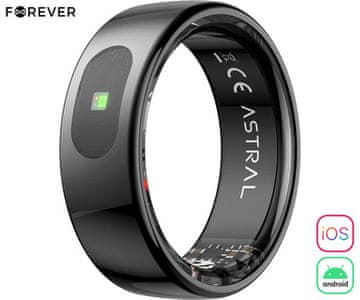 Forever Astral SR-100 pametni prsten, veličina 12, BT 5.2, crni
