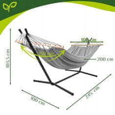 Malatec XXL vrtna viseća mreža 200x150cm do 250kg na metalnom stalku
