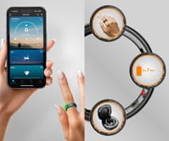 Forever Astral SR-100 pametni prsten, veličina 13, BT 5.2, crni