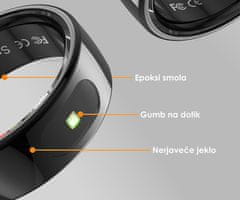 Forever Astral SR-100 pametni prsten, veličina 13, BT 5.2, crni