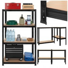 BIGSTREN Metalni stalak za odlaganje 150x75x30cm bez vijaka 175kg po polici crni