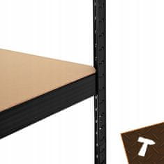 BIGSTREN Metalni stalak za odlaganje 150x75x30cm bez vijaka 175kg po polici crni