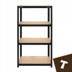 BIGSTREN Metalni stalak za odlaganje 150x75x30cm bez vijaka 175kg po polici crni