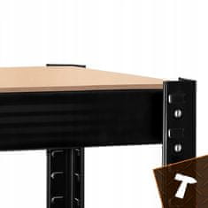 BIGSTREN Metalni stalak za odlaganje 150x75x30cm bez vijaka 175kg po polici crni