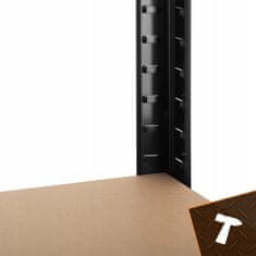 BIGSTREN Metalni stalak za odlaganje 150x75x30cm bez vijaka 175kg po polici crni