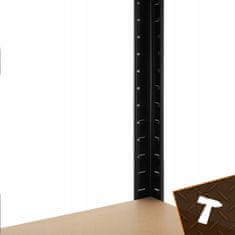 BIGSTREN Metalni stalak za odlaganje 180x100x60cm bez vijaka 200kg po polici crni